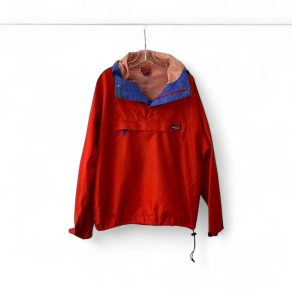 Vintage 90s Patagonia Anorak Jacket- Medium- Red Pullover Windbreaker Hooded - Picture 1 of 3